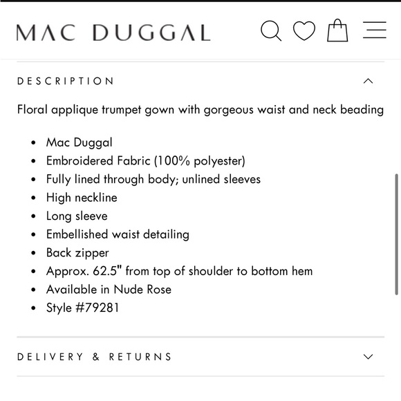 Mac Duggal NWT Floral Embroidered Illusion Long Sleeve Trumpet Gown 79281 Sz 8 - Picture 4 of 16